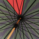 和柄テキスタイル 16本骨長傘‐すいか（わがらてきすたいる 16ぽんほねなががさ‐西瓜）