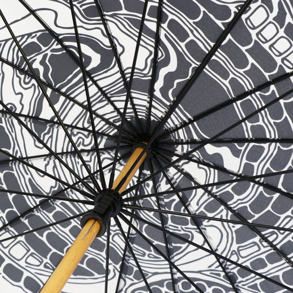 和柄テキスタイル 16本骨長傘‐龍に白雲｜おしゃれな和柄傘ブランド［和