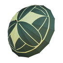 和柄テキスタイル 16本骨長傘‐九枚笹／深緑（わがらてきすたいる 16ぽんほねなががさ‐くまいざさ／ふかみどり）