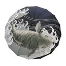 和柄テキスタイル 天然竹16本骨長傘‐鯉の滝登り／黒（わがらてきすたいる てんねんだけ16ぽんほねなががさ-こいのたきのぼり／くろ）