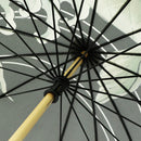 和柄テキスタイル 天然竹16本骨長傘‐鯉の滝登り／黒（わがらてきすたいる てんねんだけ16ぽんほねなががさ-こいのたきのぼり／くろ）