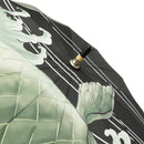 和柄テキスタイル 天然竹16本骨長傘‐鯉の滝登り／黒（わがらてきすたいる てんねんだけ16ぽんほねなががさ-こいのたきのぼり／くろ）