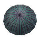 和柄テキスタイル 天然竹16本骨長傘‐子持縞／御納戸（わがらてきすたいる てんねんだけ16ぽんほねなががさ-こもちじま／おなんど）