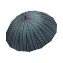 和柄テキスタイル 天然竹16本骨長傘‐子持縞／御納戸（わがらてきすたいる てんねんだけ16ぽんほねなががさ-こもちじま／おなんど）