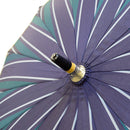 和柄テキスタイル 天然竹16本骨長傘‐子持縞／御納戸（わがらてきすたいる てんねんだけ16ぽんほねなががさ-こもちじま／おなんど）