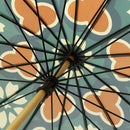 和柄テキスタイル 天然竹16本骨長傘‐菊菱／浪漫（わがらてきすたいる てんねんだけ16ぽんほねなががさ-きくびし／ろまん）