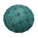 和柄テキスタイル 天然竹16本骨長傘‐蓮七宝／翠（わがらてきすたいる てんねんだけ16ぽんほねなががさ-はすしっぽう／みどり）