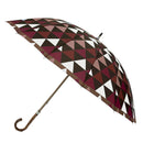 和柄テキスタイル 天然竹16本骨長傘‐鱗紋／臙脂（わがらてきすたいる てんねんだけ16ぽんほねなががさ-うろこもん／えんじ）