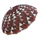 和柄テキスタイル 天然竹16本骨長傘‐鱗紋／臙脂（わがらてきすたいる てんねんだけ16ぽんほねなががさ-うろこもん／えんじ）