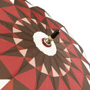 和柄テキスタイル 天然竹16本骨長傘‐鱗紋／臙脂（わがらてきすたいる てんねんだけ16ぽんほねなががさ-うろこもん／えんじ）