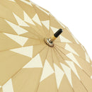 和柄テキスタイル 天然竹16本骨長傘‐組木／淡黄（わがらてきすたいる てんねんだけ16ぽんほねなががさ-くみき／たんこう）