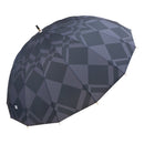 和柄テキスタイル 天然竹16本骨長傘‐組木／藍鉄（わがらてきすたいる てんねんだけ16ぽんほねなががさ-くみき／あいてつ）