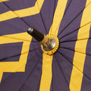 和柄テキスタイル 天然竹16本骨長傘‐組木／藍鉄（わがらてきすたいる てんねんだけ16ぽんほねなががさ-くみき／あいてつ）