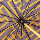 和柄テキスタイル 天然竹16本骨長傘‐組木／藍鉄（わがらてきすたいる てんねんだけ16ぽんほねなががさ-くみき／あいてつ）