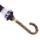 和柄テキスタイル 天然竹16本骨長傘‐組木／藍鉄（わがらてきすたいる てんねんだけ16ぽんほねなががさ-くみき／あいてつ）