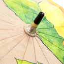 和柄テキスタイル 16本骨長傘‐色絵南国植物‐仏桑花（わがらてきすたいる 16ぽんほねなががさ‐いろえなんごくしょくぶつ-はいびすかす）