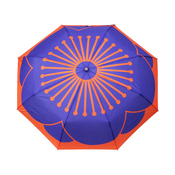 和柄テキスタイル 三つ折り畳み傘‐紺青梅（わがらてきすたいる みつ折りたたみ傘‐こんじょううめ）