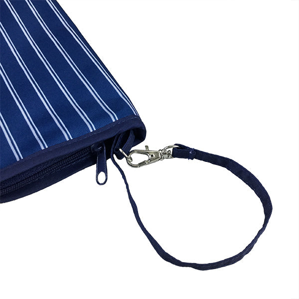 和柄テキスタイル 折り畳み傘袋‐縦縞／藍（わがらてきすたいる 折りたたみ傘ケース-たてじま／あい）