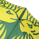 和柄テキスタイル 三つ折り畳み傘‐竹に飛び雀／芥子色（わがらてきすたいる みつ折りたたみ傘-たけにとびすずめ／からしいろ）