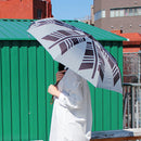 和柄テキスタイル 三つ折り畳み傘‐矢車紋／墨（わがらてきすたいる みつ折りたたみ傘-やぐるまもん／すみ）