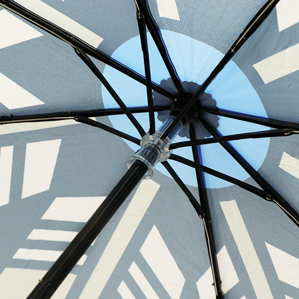 和柄テキスタイル 三つ折り畳み傘‐矢車紋／氷（わがらてきすたいる みつ折りたたみ傘-やぐるまもん／こおり）