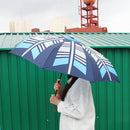 和柄テキスタイル 三つ折り畳み傘‐矢車紋／氷（わがらてきすたいる みつ折りたたみ傘-やぐるまもん／こおり）