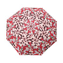 和柄テキスタイル 三つ折り畳み傘‐硝子菊／韓紅（わがらてきすたいる みつ折りたたみ傘-がらすぎく／からくれない）