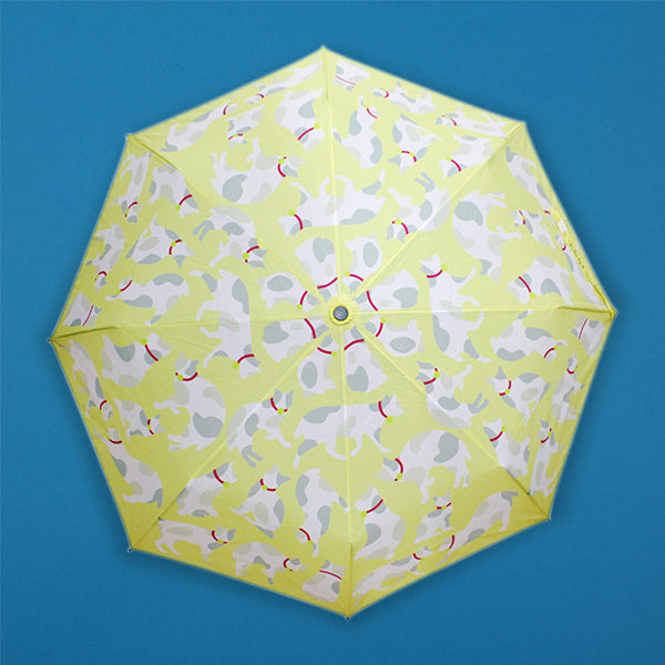和柄テキスタイル 三つ折り畳み傘‐三毛猫（わがらてきすたいる みつ折りたたみ傘-みけねこ）