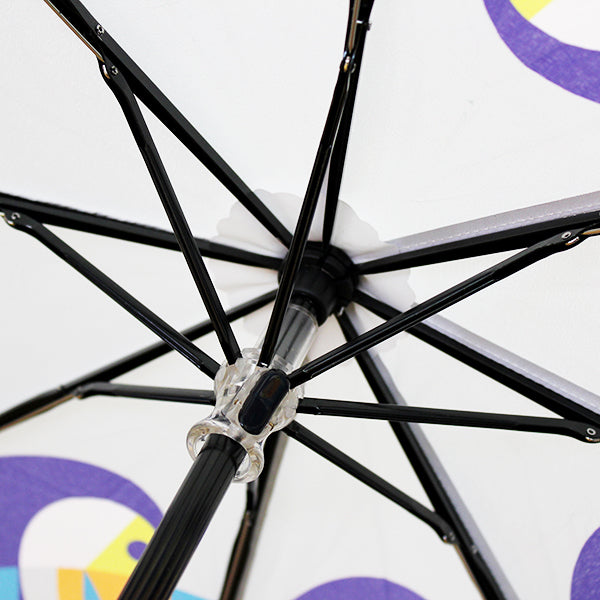 和柄テキスタイル 三つ折り畳み傘‐蓮／紺（わがらてきすたいる みつ折りたたみ傘-はす／こん）