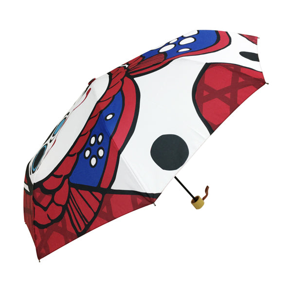 和柄テキスタイル 三つ折り畳み傘‐犬張り子（わがらてきすたいる みつ折りたたみ傘-いぬはりこ）