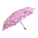 和柄テキスタイル 三つ折り畳み傘‐海辺力士／桃（わがらてきすたいる みつ折りたたみ傘-うみべりきし-もも）