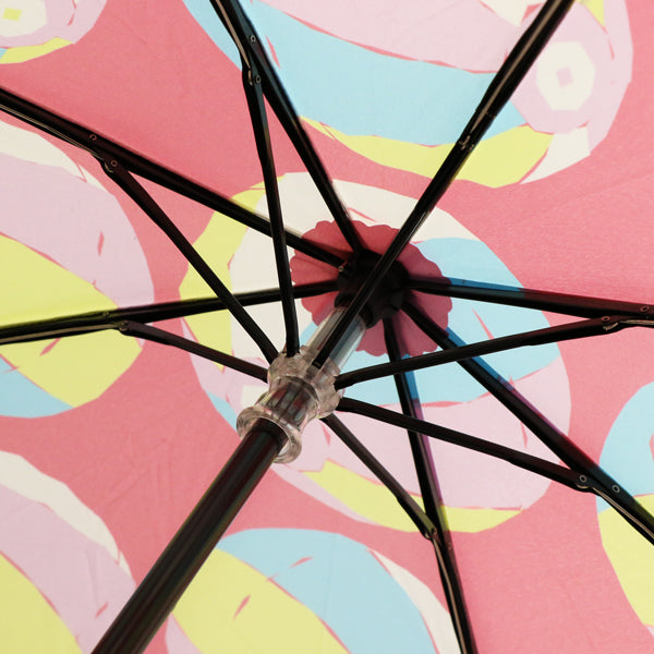 和柄テキスタイル 三つ折り畳み傘‐紙風船／梅重（わがらてきすたいる みつ折りたたみ傘-かみふうせん／うめがさね）