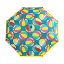 和柄テキスタイル 三つ折り畳み傘‐紙風船／縹色（わがらてきすたいる みつ折りたたみ傘-かみふうせん／はなだいろ）