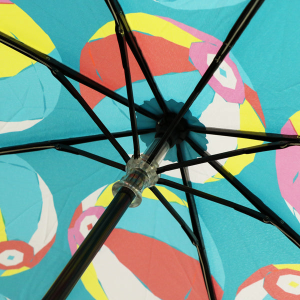 和柄テキスタイル 三つ折り畳み傘‐紙風船／縹色（わがらてきすたいる みつ折りたたみ傘-かみふうせん／はなだいろ）