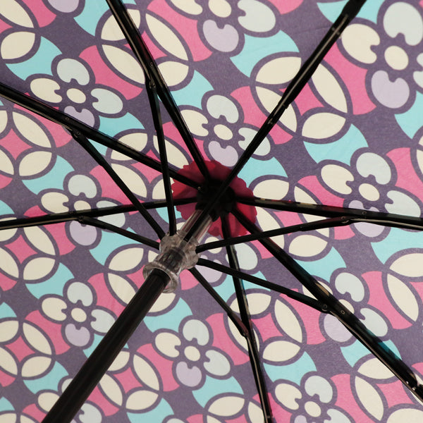 和柄テキスタイル 三つ折り畳み傘‐極彩硝子（わがらてきすたいる みつ折りたたみ傘-すてんどぐらす）