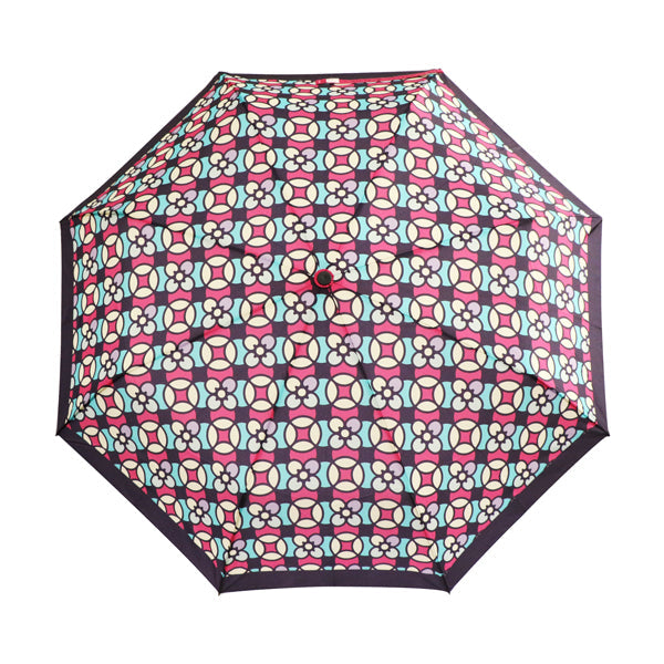 和柄テキスタイル 三つ折り畳み傘‐極彩硝子（わがらてきすたいる みつ折りたたみ傘-すてんどぐらす）