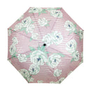 和柄テキスタイル 三つ折り畳み傘‐牡丹／桃（わがらてきすたいる みつ折りたたみ傘-ぼたん／もも）