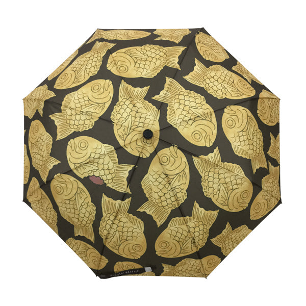 和柄テキスタイル 三つ折り畳み傘‐たい焼き（わがらてきすたいる みつ折りたたみ傘-たいやき）