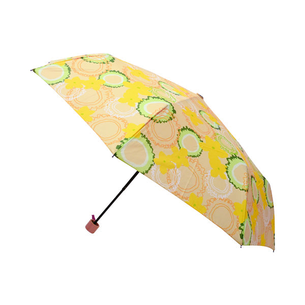 和柄テキスタイル 三つ折り畳み傘‐ゴーヤチャンプルー（わがらてきすたいる みつ折りたたみ傘-ごーやちゃんぷるー）