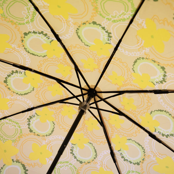 和柄テキスタイル 三つ折り畳み傘‐ゴーヤチャンプルー（わがらてきすたいる みつ折りたたみ傘-ごーやちゃんぷるー）