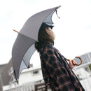 和柄テキスタイル 天然竹蝙蝠傘／濃灰（わがらてきすたいる てんねんだけこうもり傘／のうかい）