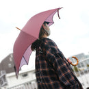 和柄テキスタイル 天然竹蝙蝠傘／燕脂（わがらてきすたいる てんねんだけこうもり傘／えんじ）