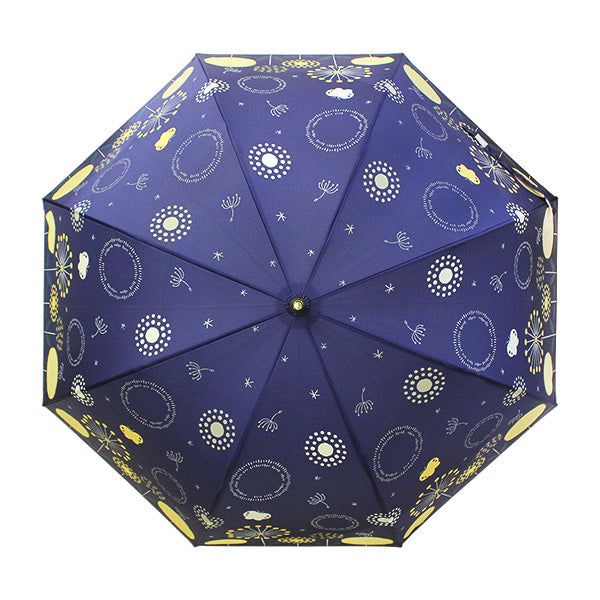 ぷりん 45rpm 日傘 雨傘 インディゴ 勾玉 花柄 和柄 藍染 長傘‐雨傘（レディース向け）｜おしゃれな和柄傘ブランド［和傘