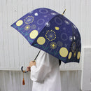 丸屋根深張傘‐蒲公英／濃藍（ドーム傘-たんぽぽ／こいあい）