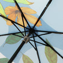 和柄テキスタイル 三つ折り畳み傘‐躑躅／スカイブルー（わがらてきすたいる みつ折りたたみ傘‐つつじ）