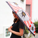 和柄テキスタイル 三つ折り畳み傘‐雪牡丹（わがらてきすたいる みつ折りたたみ傘‐ゆきぼたん）