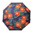 和柄テキスタイル 三つ折り畳み傘‐TSUBAKI／紺青（わがらてきすたいる みつ折りたたみ傘‐つばき／こんじょう）