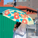 和柄テキスタイル 三つ折り畳み傘‐TSUBAKI／生成（わがらてきすたいる みつ折りたたみ傘-つばき／きなり）