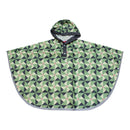 和柄テキスタイル 子供雨合羽‐ふうしゃ／みどり（わがらてきすたいる キッズレインコート-ふうしゃ／みどり）