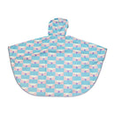 和柄テキスタイル 子供雨合羽‐こま／みずいろ（わがらてきすたいる キッズレインコート-こま／みずいろ）